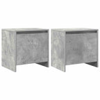 Comodini 2 pz Grigio Cemento 45x34x44,5 cm in Truciolato