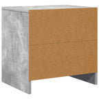Comodini 2 pz Grigio Cemento 45x34x44,5 cm in Truciolato