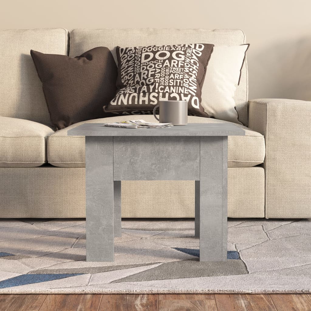 Tavolino da Caffè Grigio Cemento 55x55x42 cm in Truciolato