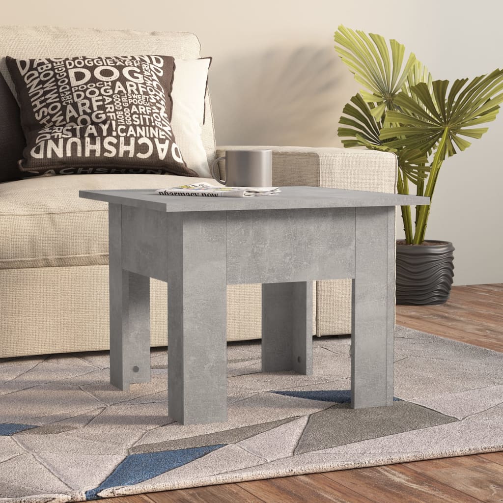 Tavolino da Caffè Grigio Cemento 55x55x42 cm in Truciolato