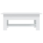 Tavolino da Salotto Bianco 102x55x42 cm in Truciolato