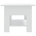 Tavolino da Salotto Bianco 102x55x42 cm in Truciolato