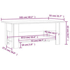 Tavolino da Salotto Bianco 102x55x42 cm in Truciolato