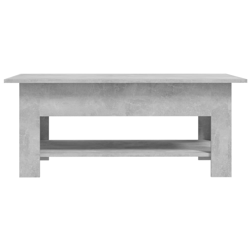 Tavolino da Salotto Grigio Cemento 102x55x42 cm in Truciolato