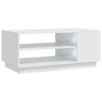 Tavolino da Salotto Bianco 102x55x43 cm in Truciolato