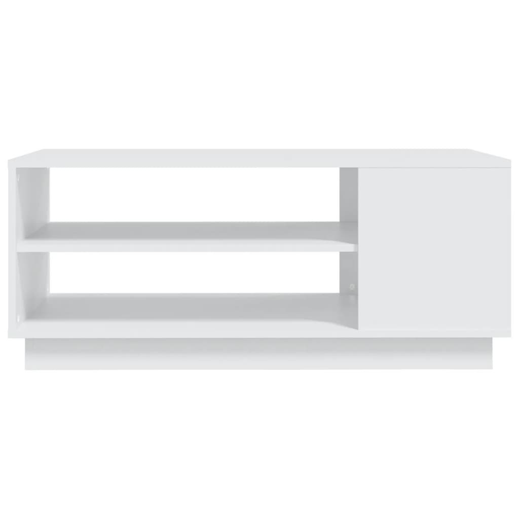 Tavolino da Salotto Bianco 102x55x43 cm in Truciolato