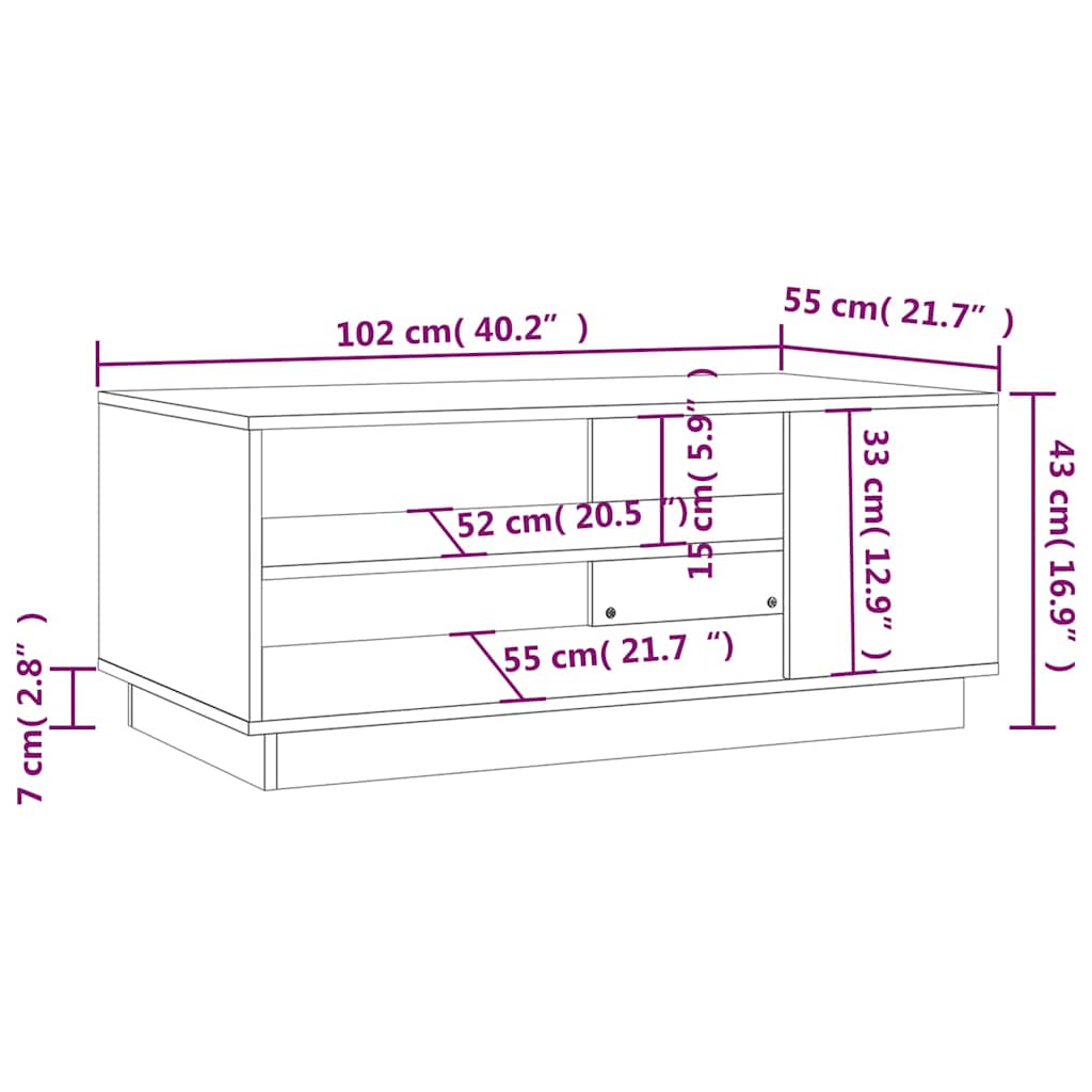 Tavolino da Salotto Nero 102x55x43 cm in Truciolato