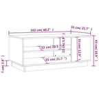 Tavolino da Salotto Grigio Cemento 102x55x43 cm in Truciolato