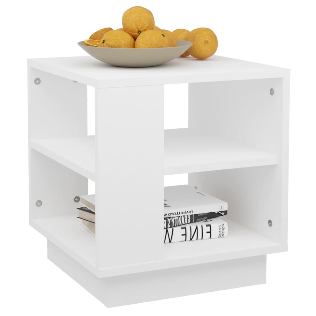 Tavolino da Salotto Bianco 40x40x43 cm in Legno Multistrato