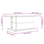 Tavolino da Salotto Grigio Cemento 102x55,5x40 cm in Truciolato