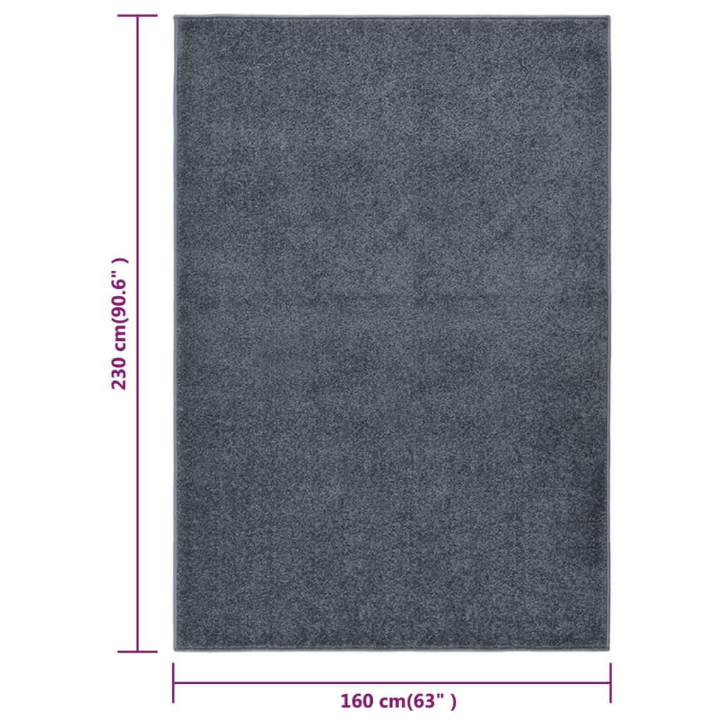 Tappeto a Pelo Corto 160x230 cm Antracite