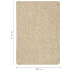 Tappeto Shaggy Crema 120x170 cm Antiscivolo