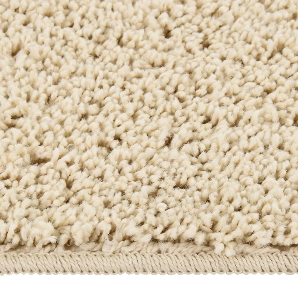 Tappeto Shaggy Crema 140x200 cm Antiscivolo