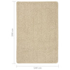 Tappeto Shaggy Crema 140x200 cm Antiscivolo