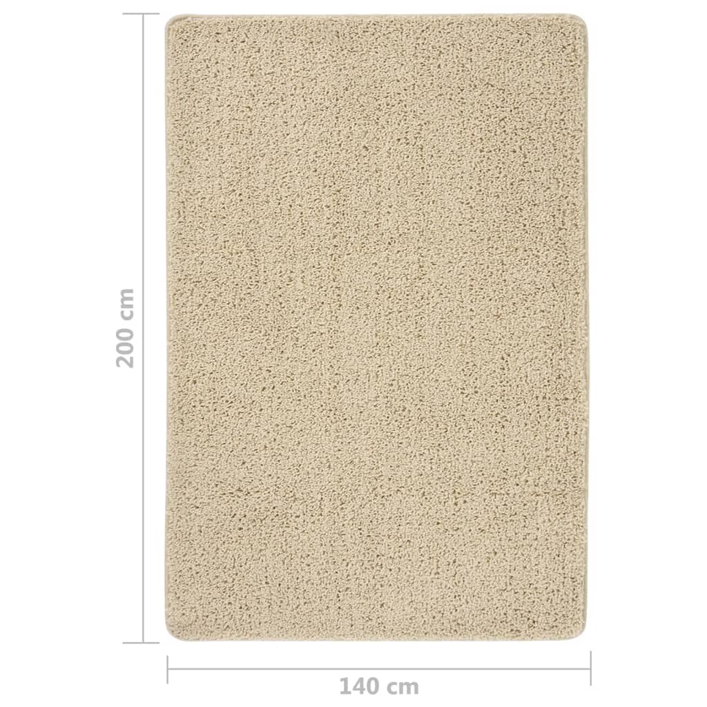 Tappeto Shaggy Crema 140x200 cm Antiscivolo