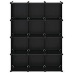 Organizzatore Portaoggetti con 12 Cubi Nero in PP