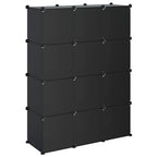 Organizzatore Portaoggetti con 12 Cubi Nero in PP