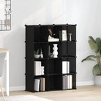 Organizzatore Portaoggetti con 12 Cubi Nero in PP