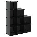 Organizzatore Portaoggetti con 9 Cubi Nero in PP
