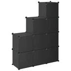 Organizzatore Portaoggetti con 9 Cubi Nero in PP