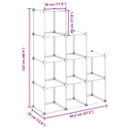 Organizzatore Portaoggetti con 9 Cubi Nero in PP