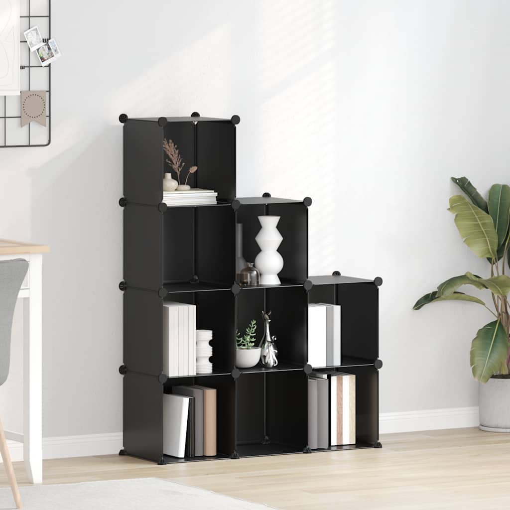 Organizzatore Portaoggetti con 9 Cubi Nero in PP