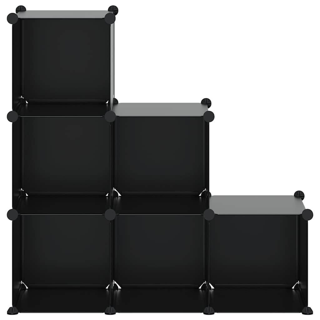 Organizzatore Portaoggetti con 6 Cubi Nero in PP