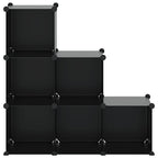 Organizzatore Portaoggetti con 6 Cubi Nero in PP