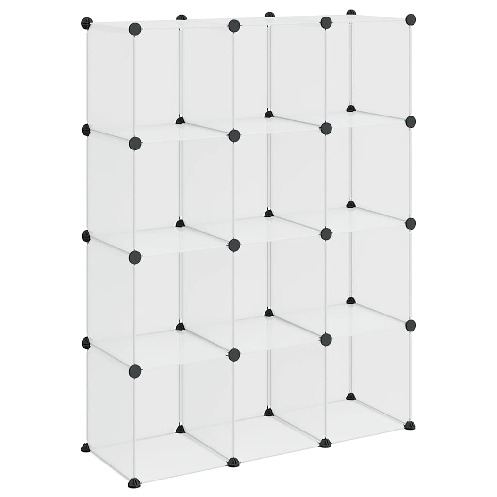 Organizzatore Portaoggetti con 12 Cubi Trasparenti in PP