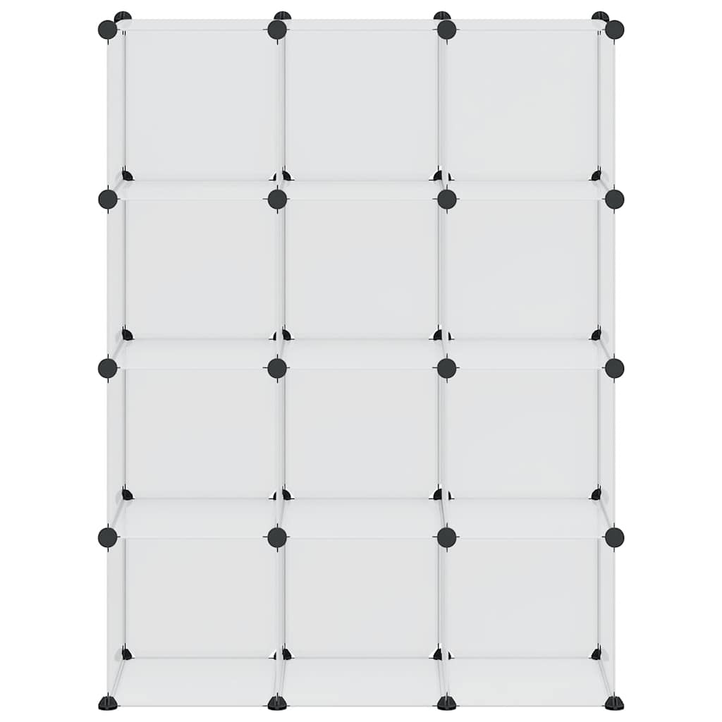 Organizzatore Portaoggetti con 12 Cubi Trasparenti in PP