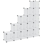 Contenitore Cubo Portaoggetti con 15 Cubi e Ante Trasparente PP
