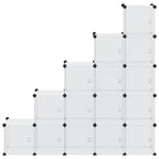 Contenitore Cubo Portaoggetti con 15 Cubi e Ante Trasparente PP