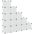 Contenitore Cubo Portaoggetti con 15 Cubi e Ante Trasparente PP