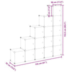 Contenitore Cubo Portaoggetti con 15 Cubi e Ante Trasparente PP