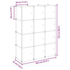 Contenitore a Cubo con 12 Cubi e Ante Trasparente PP