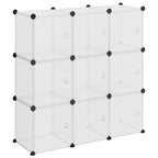 Contenitore a Cubo con 9 Cubi e Ante Trasparente PP