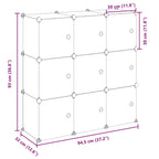 Contenitore a Cubo con 9 Cubi e Ante Trasparente PP