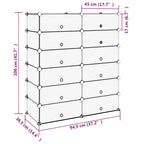 Scarpiera Nera 94,5x36,5x106 cm in PP
