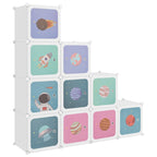 Armadio a Cubi per Bambini con 10 Cubi Bianco PP