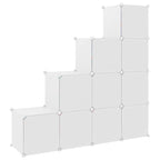 Armadio a Cubi per Bambini con 10 Cubi Bianco PP