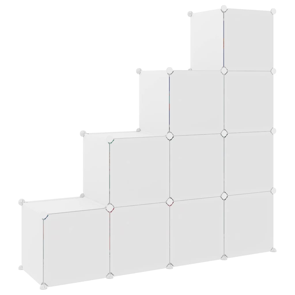 Armadio a Cubi per Bambini con 10 Cubi Bianco PP