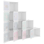 Armadio a Cubi per Bambini con 10 Cubi Bianco PP