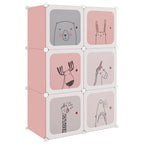 Scaffale Portaoggetti per Bambini con 6 Cubi Rosa in PP