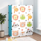 Scaffale Portaoggetti per Bambini con 12 Cubi Blu in PP