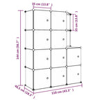 Scaffale Portaoggetti per Bambini con 10 Cubi Neri in PP