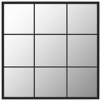 Specchio da Parete Nero 60x60 cm in Metallo