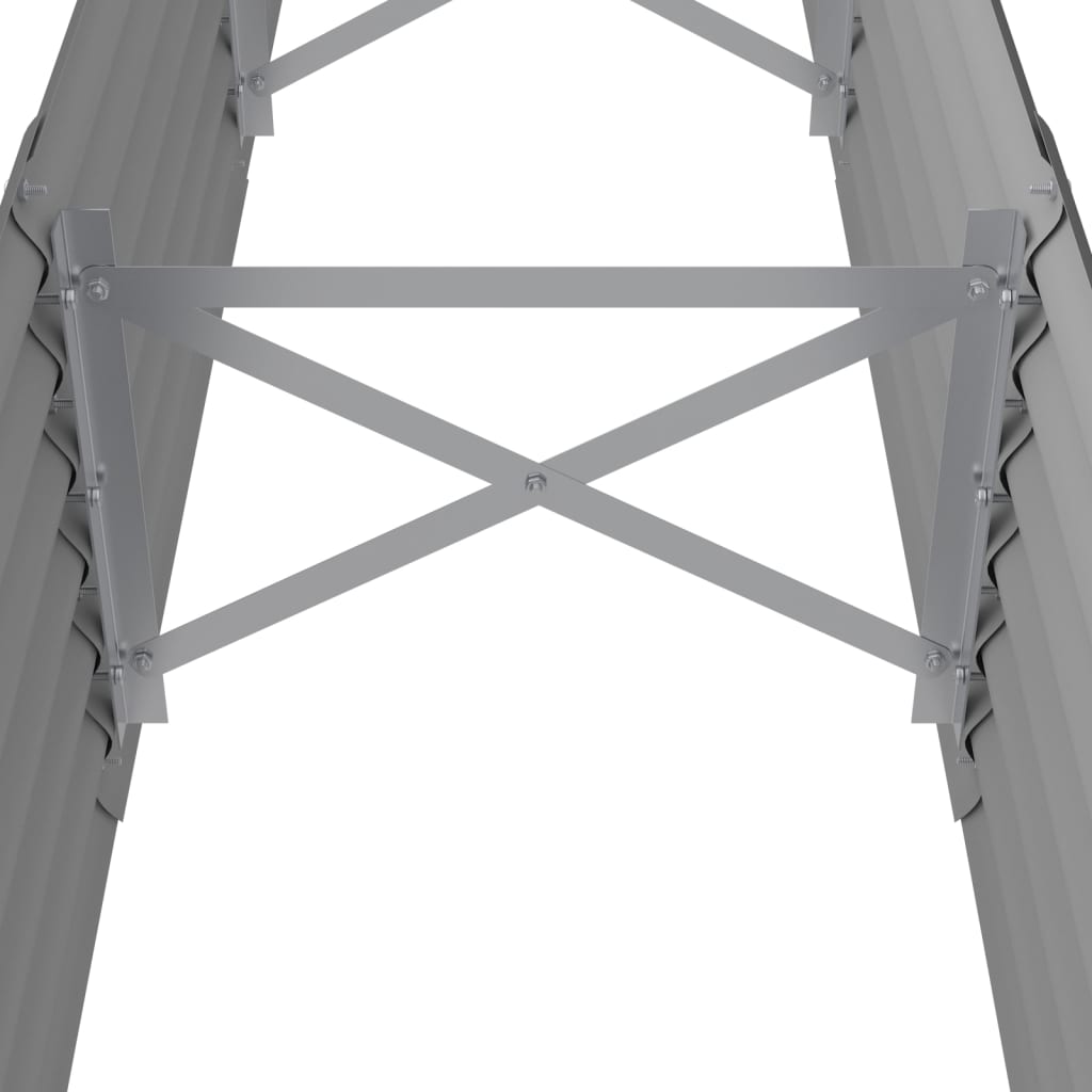 Letto Giardino Acciaio Zincato 224x40x36 cm Grigio