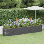 Letto da Giardino in Acciaio Zincato 368x80x68 cm Antracite