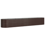 Letto Giardino Acciaio Zincato 440x80x68cm Marrone