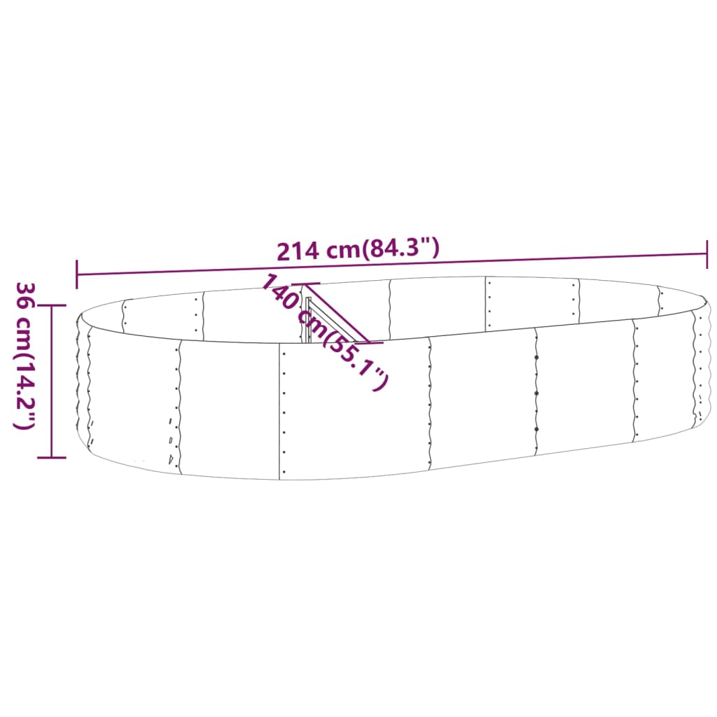 Letto Giardino Acciaio Zincato 214x140x36 cm Marrone